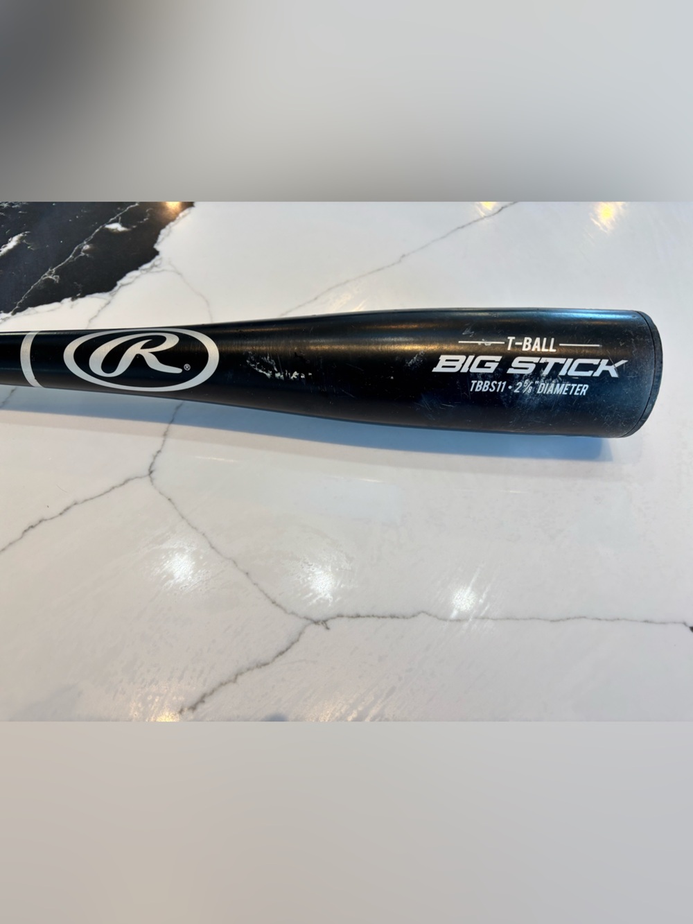 Rawlings Black Y-Ball Big Stick Baseball Bat with White Trim 2 5/8 diameter - Picture 8 of 11